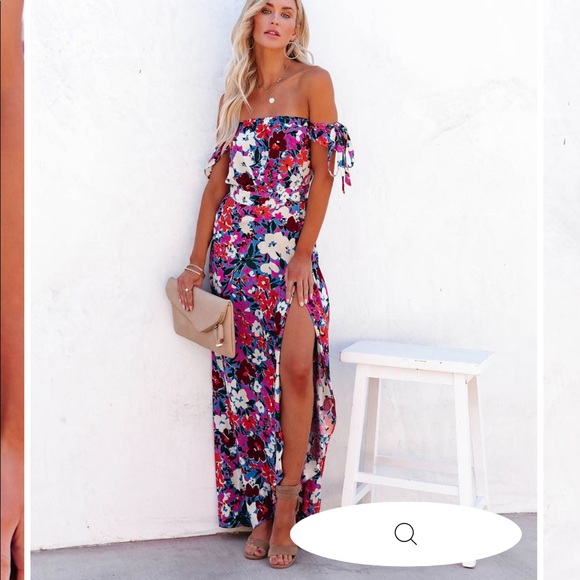 VICI ALL THE FLOWERS OFF THE SHOULDER MAXI DRESS - Picture 6 of 9